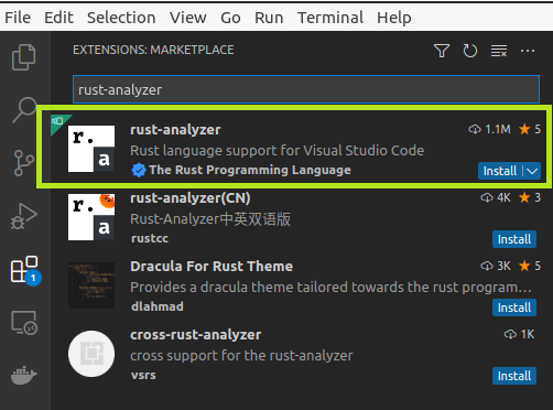 Install-rust-analyzer-extension